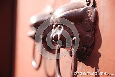 Chinese Lion Protector Door Knocker found in China Stock Photo