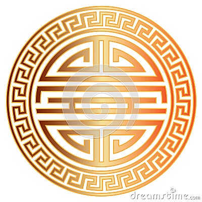 Chinese Longevity Symbol with Border vector Illustration Vector Illustration