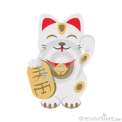 Chinese Lucky Cat icon Vector Illustration