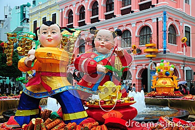 Chinese Lunar New Year decorations Stock Photo