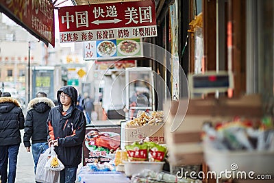 Chinese market in new york chinatown Editorial Stock Photo