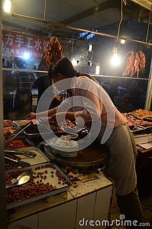 Chinese meat market Editorial Stock Photo