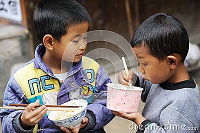 The chinese miao children Editorial Stock Photo