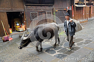 Chinese Miao nationality farmer Editorial Stock Photo