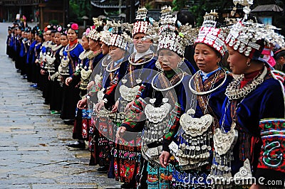 The chinese miao old women Editorial Stock Photo