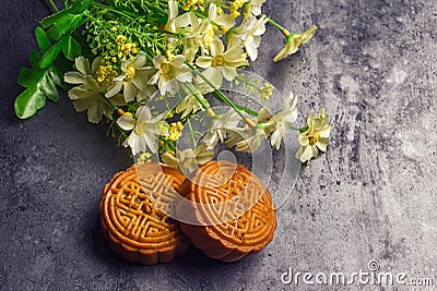 Chinese Mid Autumn Festival moon cake Stock Photo
