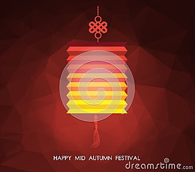 Chinese mid autumn festival polygonal background. Lotus lantern Stock Photo