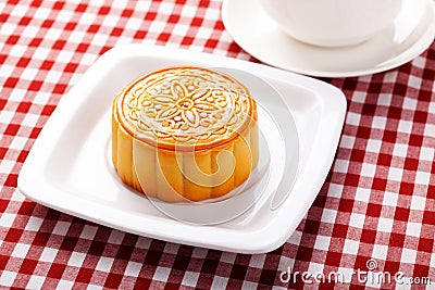 Chinese mid autumn moon cake festival foods. Stock Photo