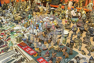 Chinese miniature ancient figurines Editorial Stock Photo