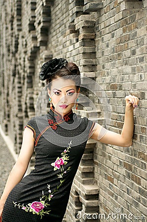 Chinese Model outdoor Stock Photo