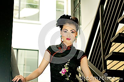 Chinese Model outdoor Stock Photo