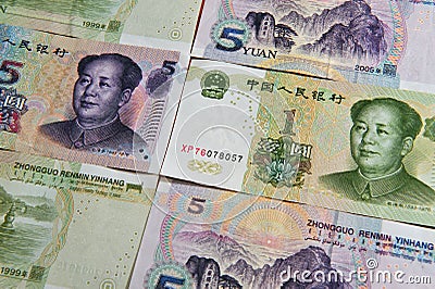 Chinese money - Yuan Bills Stock Photo