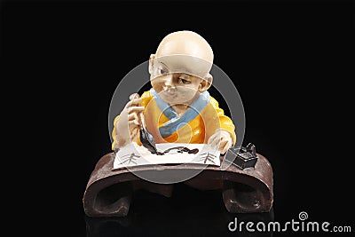 Chinese monk sculpture Stock Photo