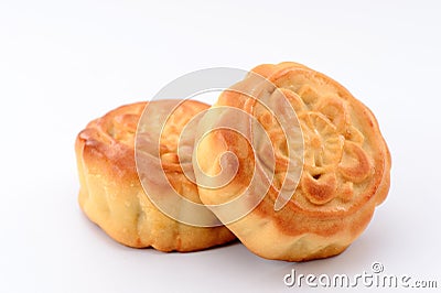 Chinese moon cake-- food for Chinese mid-autumn festival isolated on white background Stock Photo