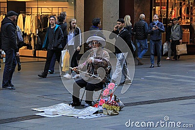 Chinese Musician in Sydney Editorial Stock Photo