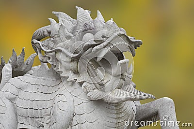 Chinese Mythical creature Kylin Oilins a symbol of power in China Stock Photo