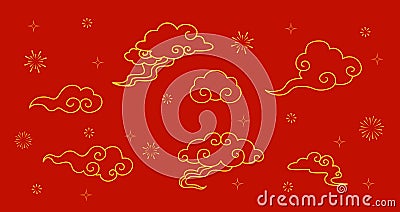 Chinese new year auspicious clouds symbols Vector Illustration