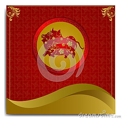 Chinese new year backgrounds template 2019 Vector Illustration