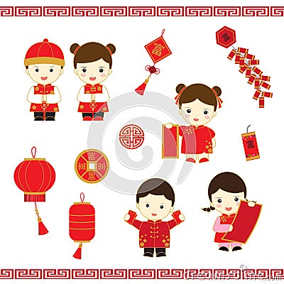 Chinese New Year cartoon Stock Photo