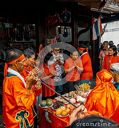 Chinese New Year celebration on the streets of Koh Phangan, Thailand Editorial Stock Photo