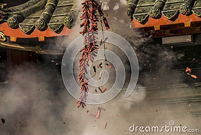 Chinese New Year Fire Crackers Stock Photo