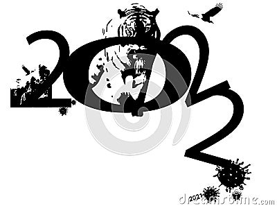 Chinese New Year 2022, noble tiger, Happy New Year and symbol of the Year of Tiger Stock Photo