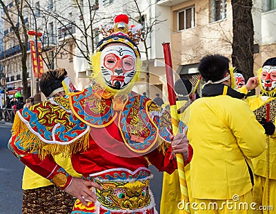 The Chinese New Year parade, Paris, France. Editorial Stock Photo