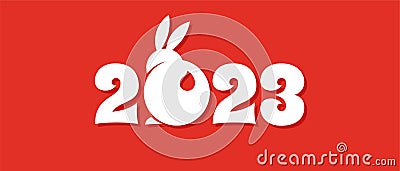 Chinese new year 2023 year of the rabbit - Chinese zodiac symbol, Lunar new year concept, modern background design Vector Illustration