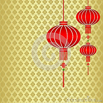 Chinese New Year Red Lantern Background Vector Illustration