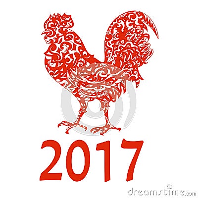 Chinese New Year 2017 symbol Rooster Stock Photo