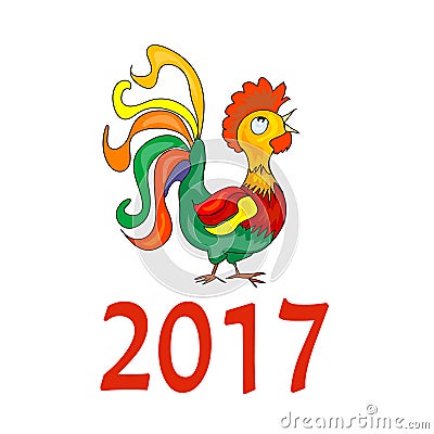 Chinese New Year 2017 symbol Rooster Stock Photo