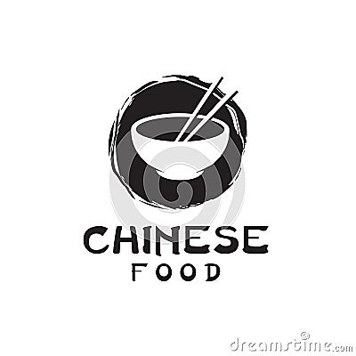 Chinese noodle restaurant vector logo design Vector Illustration