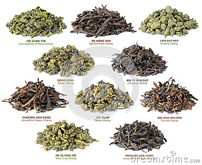 Chinese oolong tea collection Stock Photo