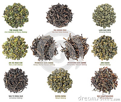 Chinese oolong tea collection Stock Photo