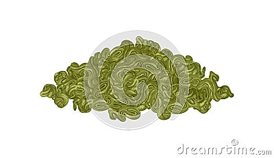 Chinese oolong tea isolated on white background. Green tea heap. Vector Illustration