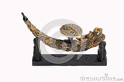 Chinese opium pipe an stand Stock Photo