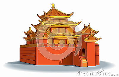 Chinese pagoda Vector Illustration