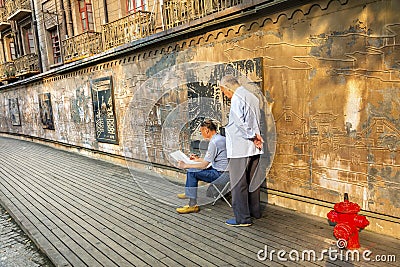 Chinese Painter Duolon Cultural Road Hongkou Shanghai China Editorial Stock Photo