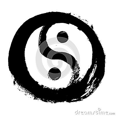 Chinese painting yin yang Great ultimate balanc Stock Photo