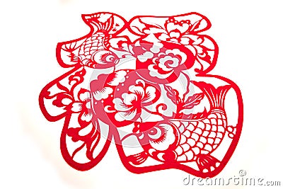 Chinese paper cutting-character FU Stock Photo