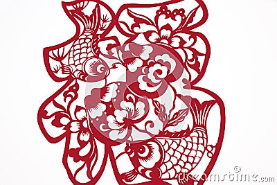 Chinese paper cutting-character FU Stock Photo