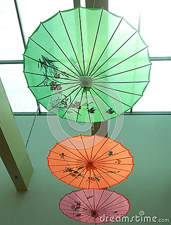 Chinese paper umbrella - Arts Umbrella Stock Photo