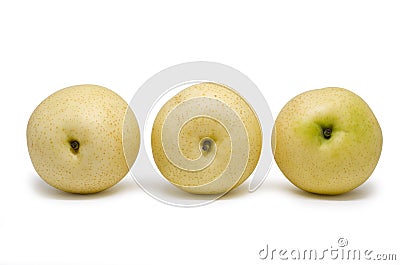 Chinese pears group isolated Stock Photo