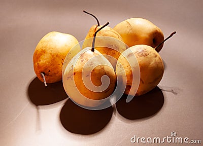 Chinese pears with shadows Stock Photo