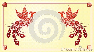 Chinese phoenix template Vector Illustration