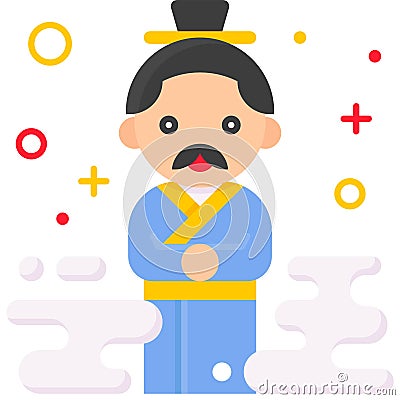 Chinese poet and politician icon Dragon Boat festival related vector Vector Illustration