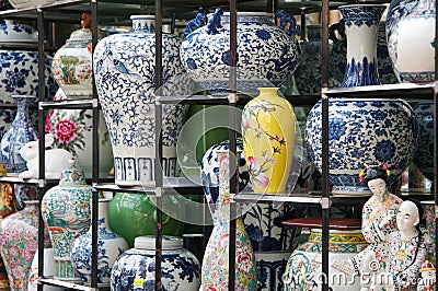 Chinese porcelain show Stock Photo