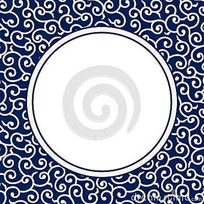 Chinese Porcelain Style Background, Template, Cirrus Stock Photo