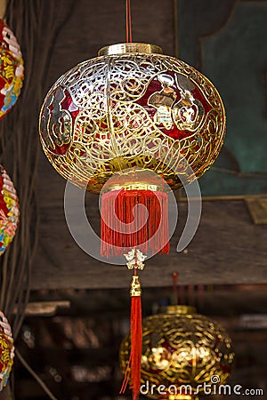 Chinese red lantern That Chinese people prefer hanging Stock Photo