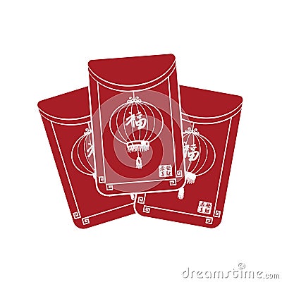Chinese red packets. Vector illustration decorative background design Vector Illustration